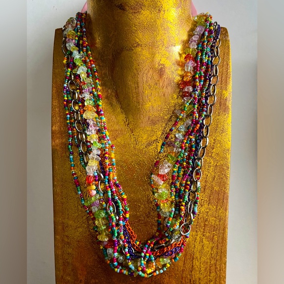 🩷🧡💜💚🌈📿URBAN OUTFITTERS Necklace Beads Chains Stones💟✳️💠🎀⛓️🔮💎 - Picture 1 of 6
